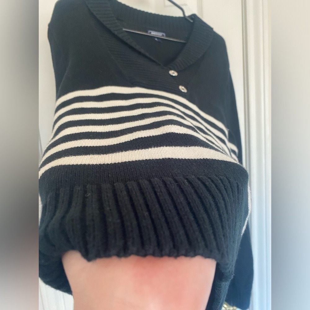 American Living Womens Striped Knit Cozy Sweater Shawl Collar Pullover XL - Picture 5 of 8